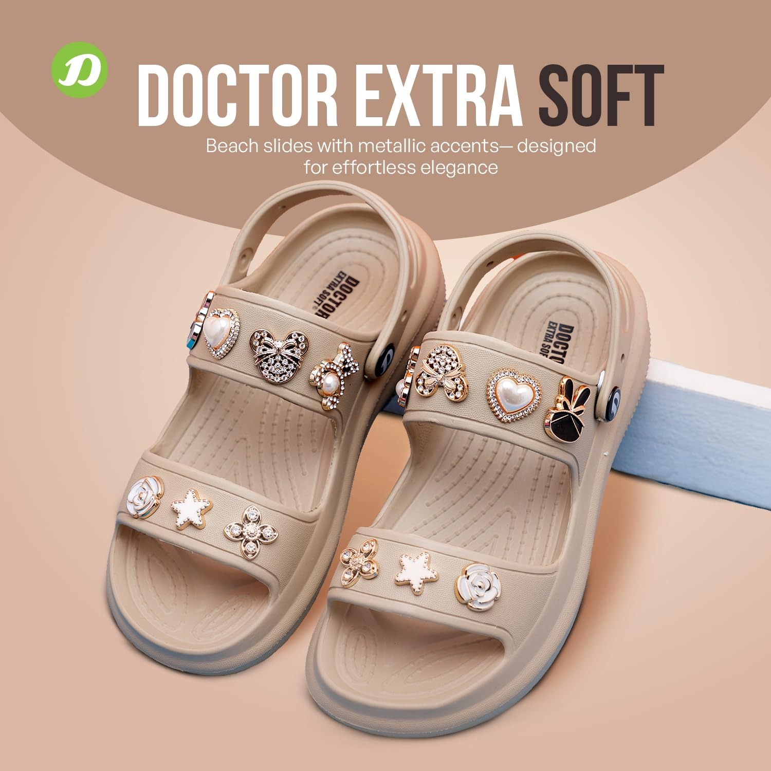 EXTRA SOFT Women's Metallic Charms Fashion Slippers - Image 4