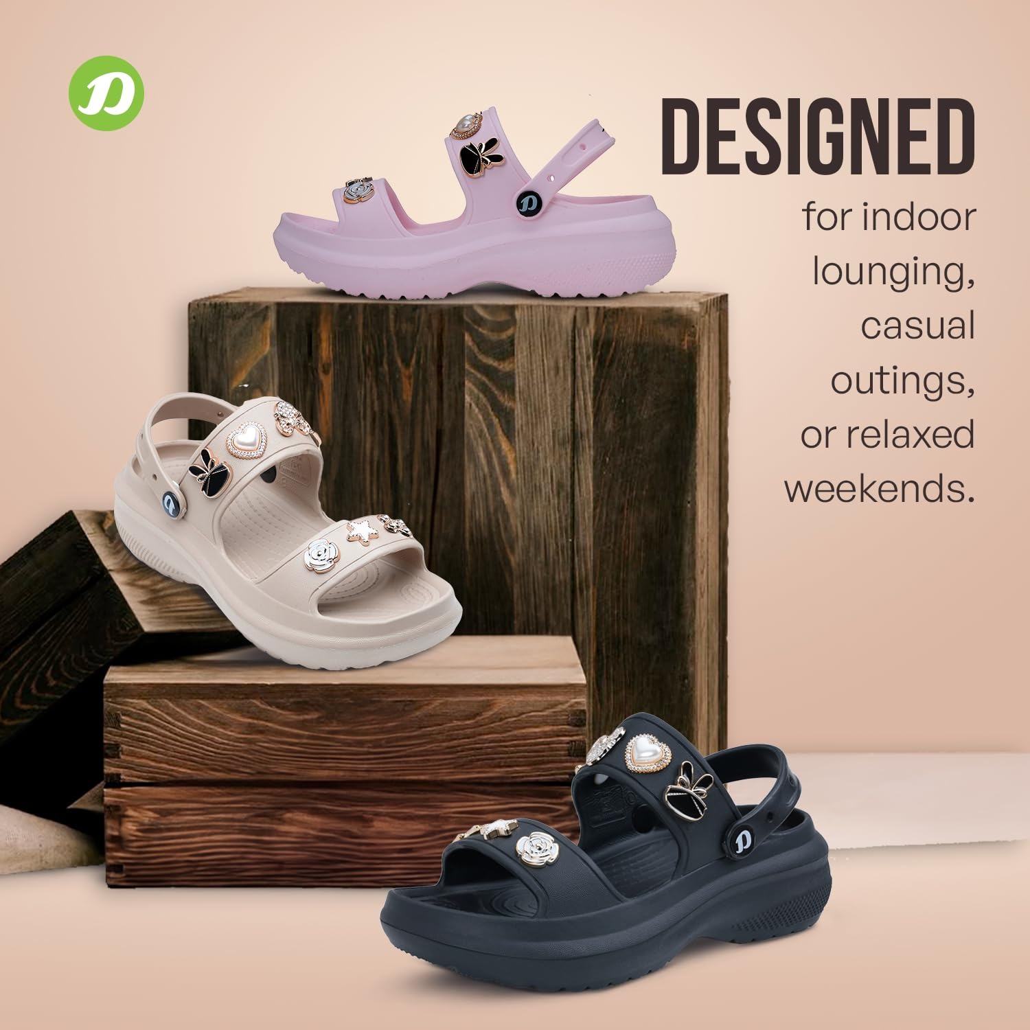 EXTRA SOFT Women's Metallic Charms Fashion Slippers - Image 2